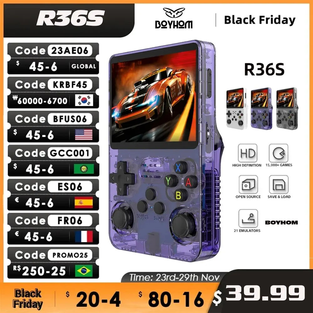 mipiace™     The R36S retro portable game console